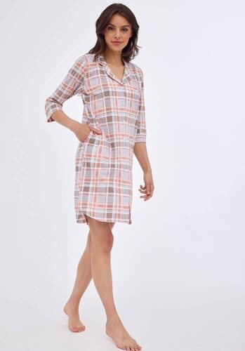 Нічна сорочка на ґудзиках 484/388 Sharon Cornette,- рожевий