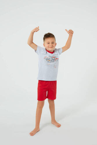 Піжама дитяча Junak Italian Fashion,- світлий меланж/ червоний