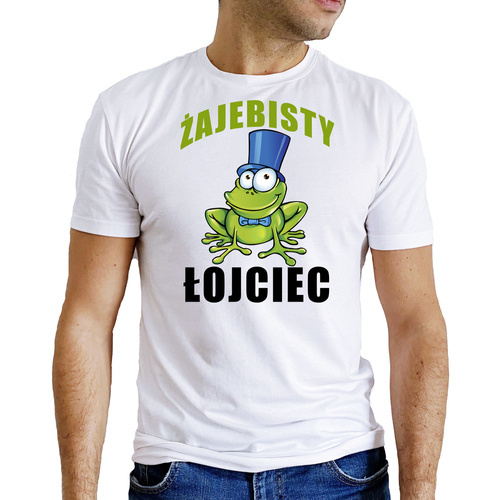 Футболка чоловіча SKU M26 "Żajebisty łojciec" Moocha, - білий