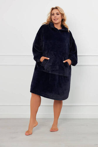 Худі-плед з капюшоном unisex Forio Italian Fashion,- темно-синій