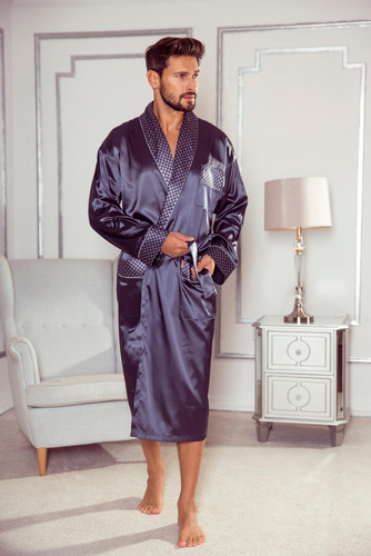 Чоловічий сатиновий халат 940  Forex -сірий