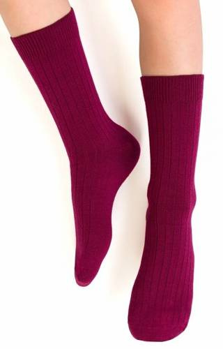 Дитячі шкарпетки з вовни мериноса art.130 Merino Wool Рубчик Steven, - 027 бордовий