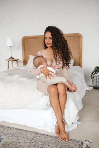 Сукня в рубчик  для вагітних і годуючих мам Tummy Milk&Lovе, - бежевий