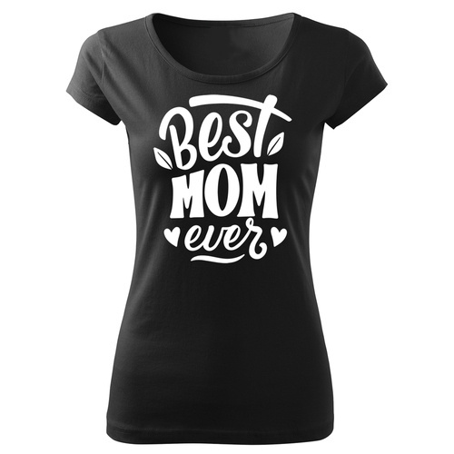 Футболка жіноча SKU D042 "Best mom ever" Moocha, - чорний