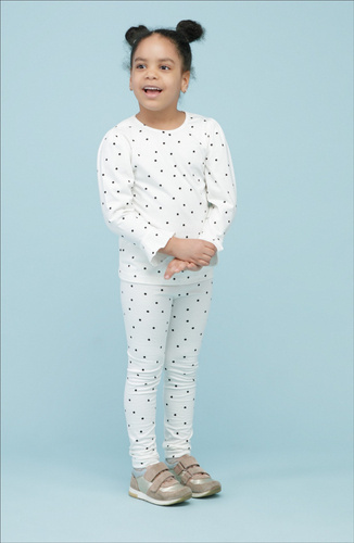 Легінси для дівчинки Tres Bien Pinokio, - екрю/горошок