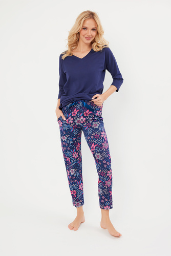 Піжама жіноча Folk Italian  Fashion, - темно-синій/принт