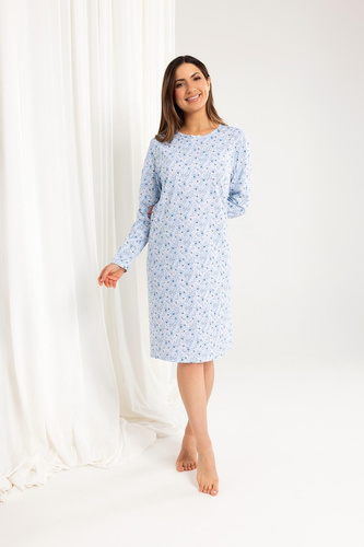 Бавовняна нічна сорочка 164 — блакитний