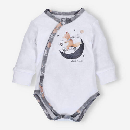 Боді на запах з органічної бавовни ABN-4621 Space Tour Nini білий