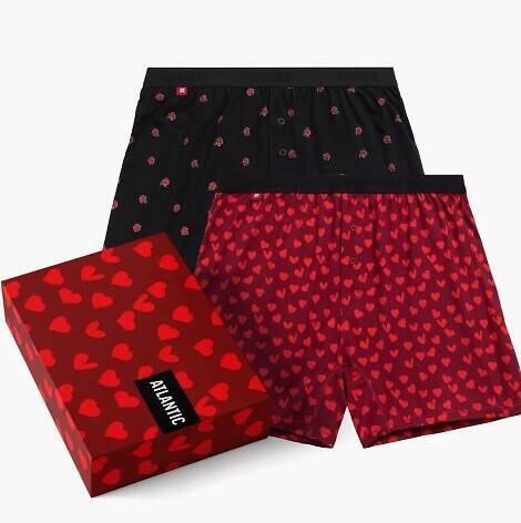 Набір боксерок чоловічих 2шт.  2GMB-009 Atlantic, - чорний/бордовий