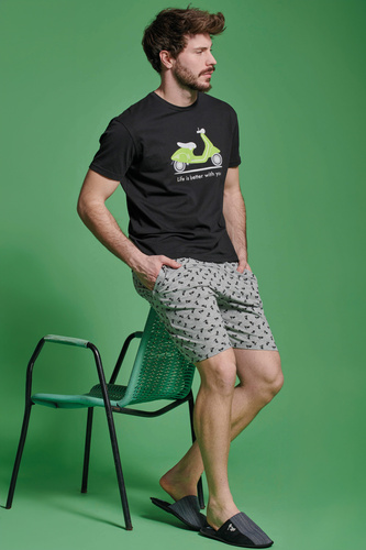 Чоловіча піжама KENNY – футболка зі скутером і шорти з кишенями