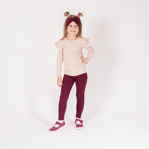 217201 Легінси Nicol Alisa – бордові, бавовна у рубчик