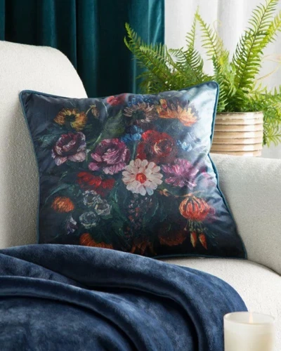 Декоративна велюрова наволочка Velvet 112 Eurofirany, -темно-синій