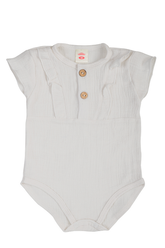 03235GKRE Боді KR Girl Just Muslin Ecru Makoma Муслінове боді для немовлят
