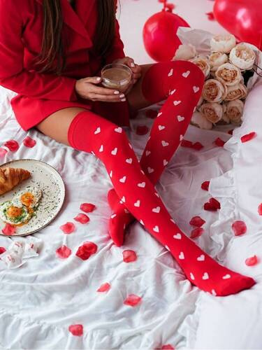 Заколінки жіночі 0293 Walentynki Milena, - червоний