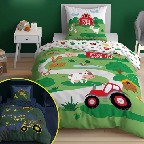 Комплект дитячої постільної білизни, що світиться в темряві Ферма 5407 A Farma Detexpol, - 100% бавовна
