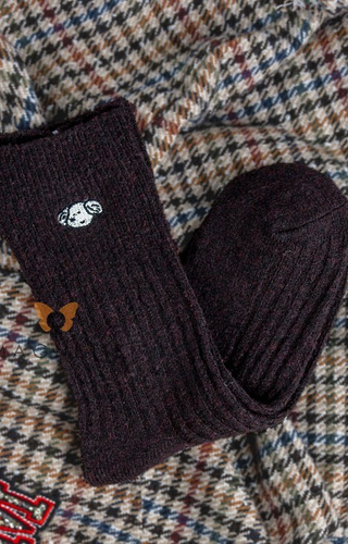 Жіночі теплі шкарпетки Magnetis YN5035 у рубчик з аплікацією звірятка