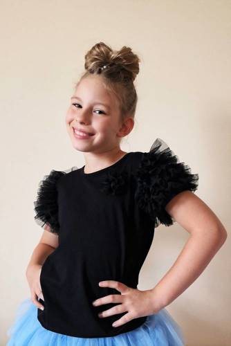 Кофта для дівчинки Ines короткий рукав Bambarillo, - чорна