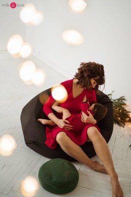 Just Milk Сукня для годування, укорочений рукав  Milk&Love карміновий