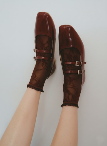 Жіночі панчохи I1100 Ismena Fiore – мереживні, квітковий візерунок, елегантний воланчик