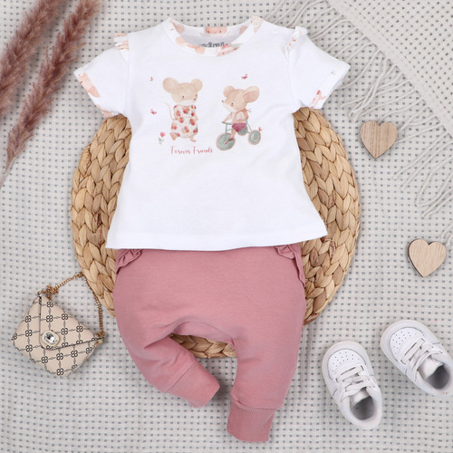 Футболка для немовляти Nini Little Mouse органічна бавовна принт дівчинка