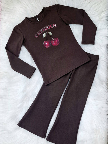 Дівоча блузка Cherries Bambarillo - темний шоколад