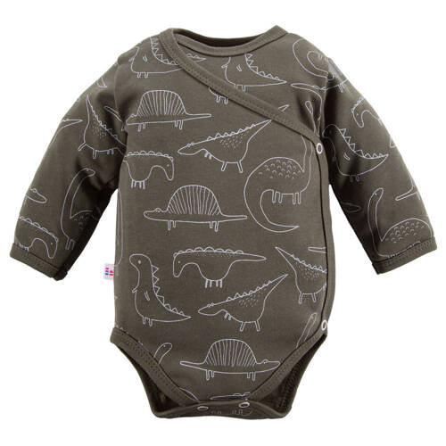 Дитяче боді з довгим рукавом Animals Eevi, - хакі