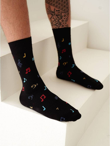 Чоловічі шкарпетки Ноти Avangard 0125-092 Nutki Milena,- чорний