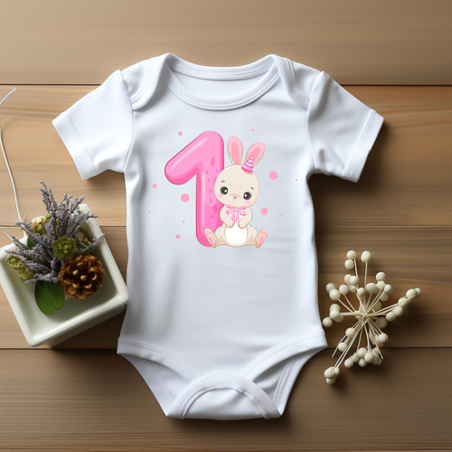 Дитяче боді "ROCZEK для дівчинки, кролик, одиничка" Moocha, - білий