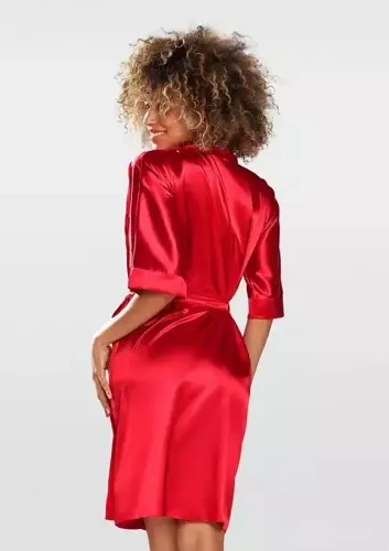 Сатиновий халат жіночий 100 Dkaren, - червоний