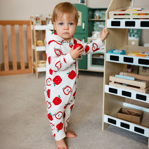 Комбінезон немовлячий Eevi ecru 100% бавовна без стоп зручний