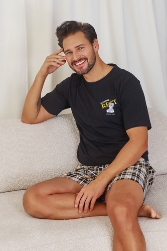 Чоловічий піжамний комплект  7231 Doctor Nap, -black