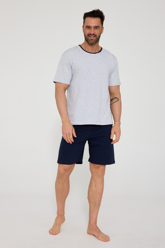 Cornette 338/53 чоловіча піжама сіра бавовна короткий рукав комфорт