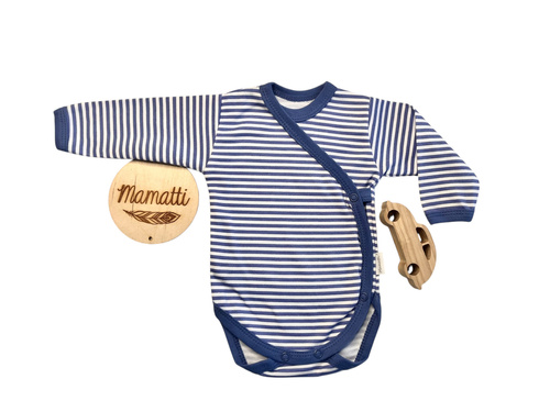 Боді для немовлят Mamatti BD13626 – з довгим рукавом, крою на запах, 100% бавовна