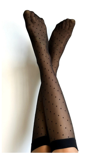 Ажурні підколінки Puntini Vaneziana, -  чорний