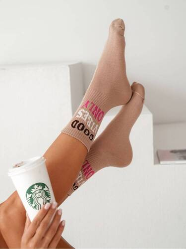 Шкарпетки жіночі 0200 Good Vibes Milena, -бежевий