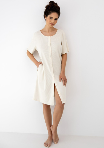 Нічна сорочка Bayla Sensis – бежевий, віскоза, ґудзики, вільний крій
