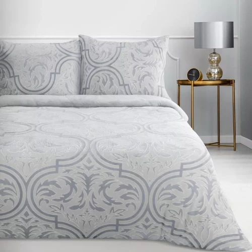 СВелюрова постільна білизна Flano 5 ornamenty Eurofirany, - сірий