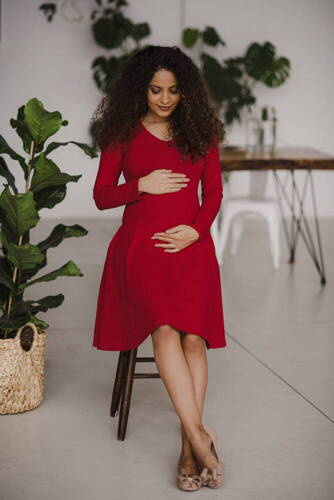 Сукня для вагітних та годуючих Mama  Milk&Love, - кармінний