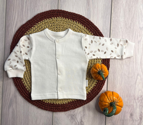 Бавовняна кофточка для немовлят Mamatti KA15410 листочки – на кнопках