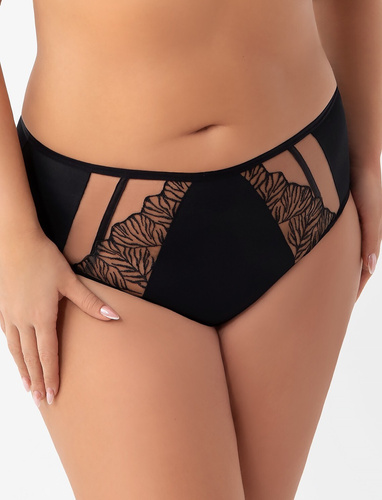 Жіночі трусики Gorsenia Vida K965 з високою талією – закритий фасон, легка корекція фігури, мікрофібра + вишивка