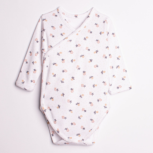 Боді для дівчинки з довгим рукавом, бавовняне Nicol 220096 — квітковий принт
