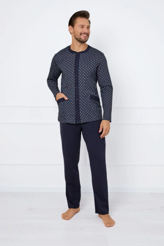 Чоловіча піжама Rajmund короткий рукав Italian Fashion  - чорний/принт