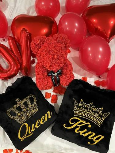 Набір халатів Queen&King + Korona ByShelly - чорний/золотиcтий