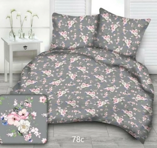 Постільна білизна з  однотонної гофрованої бавовни 78с kwiat jabłoni listki Karo, -графітний