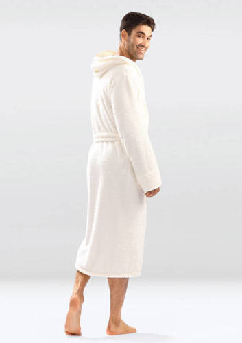 Чоловічий халат з капюшоном 130 Podomka Dkaren, - екрю