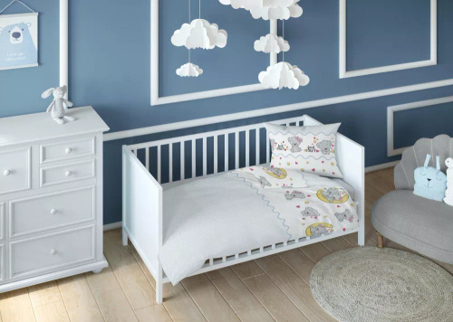 Дитяча бавовняна постільна білизна Країна снів 2896 В Kraina Snów misie Karo