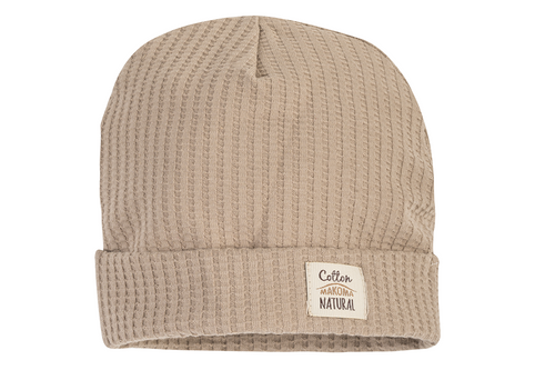 Шапочка для немовлятм  "Natural Waffel" Makoma,-stone
