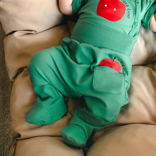 Повзунки немовлячі Eevi Snack Time зелені бавовна зручні