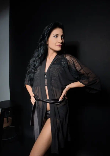 Халат пеньюар жіночий COSTANCE Dkaren, - чорний