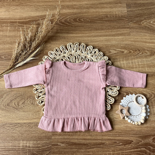 Бавовняна кофта з довгим рукавом EkoBaby BLAG015 Mamatti – рожевий